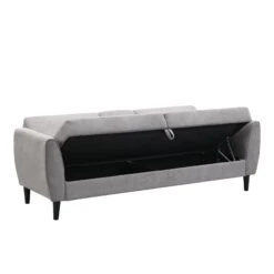 Latimer Light Grey Brushed Fabric 3-Seater Storage Sofa Bed -Daals Store AYSF 09 LGREYFAB 3ST WB3