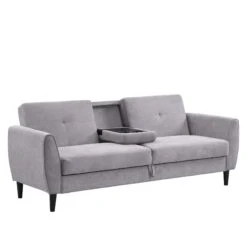 Latimer Light Grey Brushed Fabric 3-Seater Storage Sofa Bed -Daals Store AYSF 09 LGREYFAB 3ST WB4
