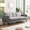 Latimer Light Grey Brushed Fabric 3-Seater Storage Sofa Bed -Daals Store AYSF 09 LGREYFAB 3ST main