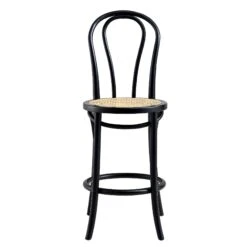 Camille Elm Wood And Rattan Bentwood Counter Stool, Black 11 Camille Elm Wood And Rattan Bentwood Counter Stool, Black -Daals Store BCH 003 BLACK WB2