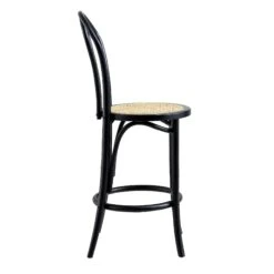 Camille Elm Wood And Rattan Bentwood Counter Stool, Black 13 Camille Elm Wood And Rattan Bentwood Counter Stool, Black -Daals Store BCH 003 BLACK WB3