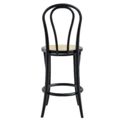 Camille Elm Wood And Rattan Bentwood Counter Stool, Black 15 Camille Elm Wood And Rattan Bentwood Counter Stool, Black -Daals Store BCH 003 BLACK WB5