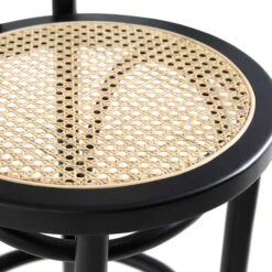 Camille Elm Wood And Rattan Bentwood Counter Stool, Black 17 Camille Elm Wood And Rattan Bentwood Counter Stool, Black -Daals Store BCH 003 BLACK detail2
