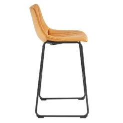 Sutton Mustard Velvet Set of 2 Barstools - Fluted Back Contemporary Kitchen Chairs 15 Sutton Mustard Velvet Set of 2 Barstools - Fluted Back Contemporary Kitchen Chairs -Daals Store BCH 2099 MUSTARD VEL 2P WB4