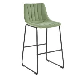 Sutton Set Of 2 Barstools With Fluted Back (Sage Green Velvet) -Daals Store BCH 2099 SAGE VEL 2P WB2