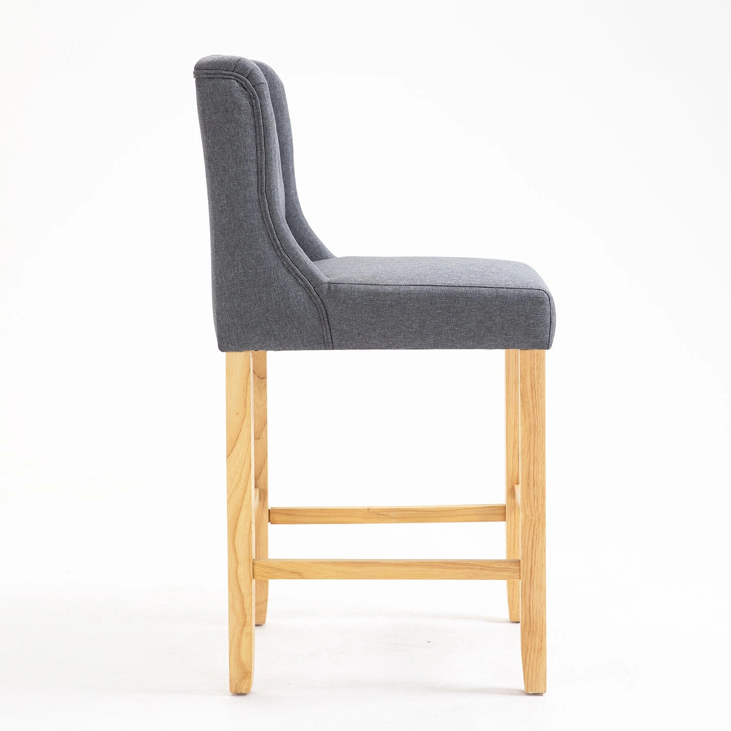 Harbury Light Grey Linen Set of 2 Buttoned Bar Stools β Classic Tufted Back 65cm Kitchen Chairs 6 Harbury Light Grey Linen Set of 2 Buttoned Bar Stools β Classic Tufted Back 65cm Kitchen Chairs - Image 6