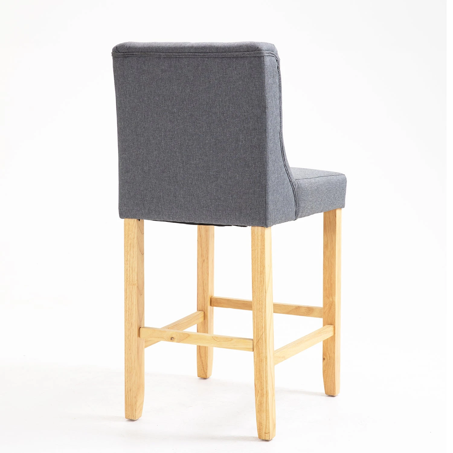 Harbury Light Grey Linen Set of 2 Buttoned Bar Stools β Classic Tufted Back 65cm Kitchen Chairs 7 Harbury Light Grey Linen Set of 2 Buttoned Bar Stools β Classic Tufted Back 65cm Kitchen Chairs - Image 7