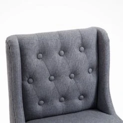 Harbury Light Grey Linen Set of 2 Buttoned Bar Stools β Classic Tufted Back 65cm Kitchen Chairs 19 Harbury Light Grey Linen Set of 2 Buttoned Bar Stools β Classic Tufted Back 65cm Kitchen Chairs -Daals Store BCH 2112 LGREY LINEN 2P detail1