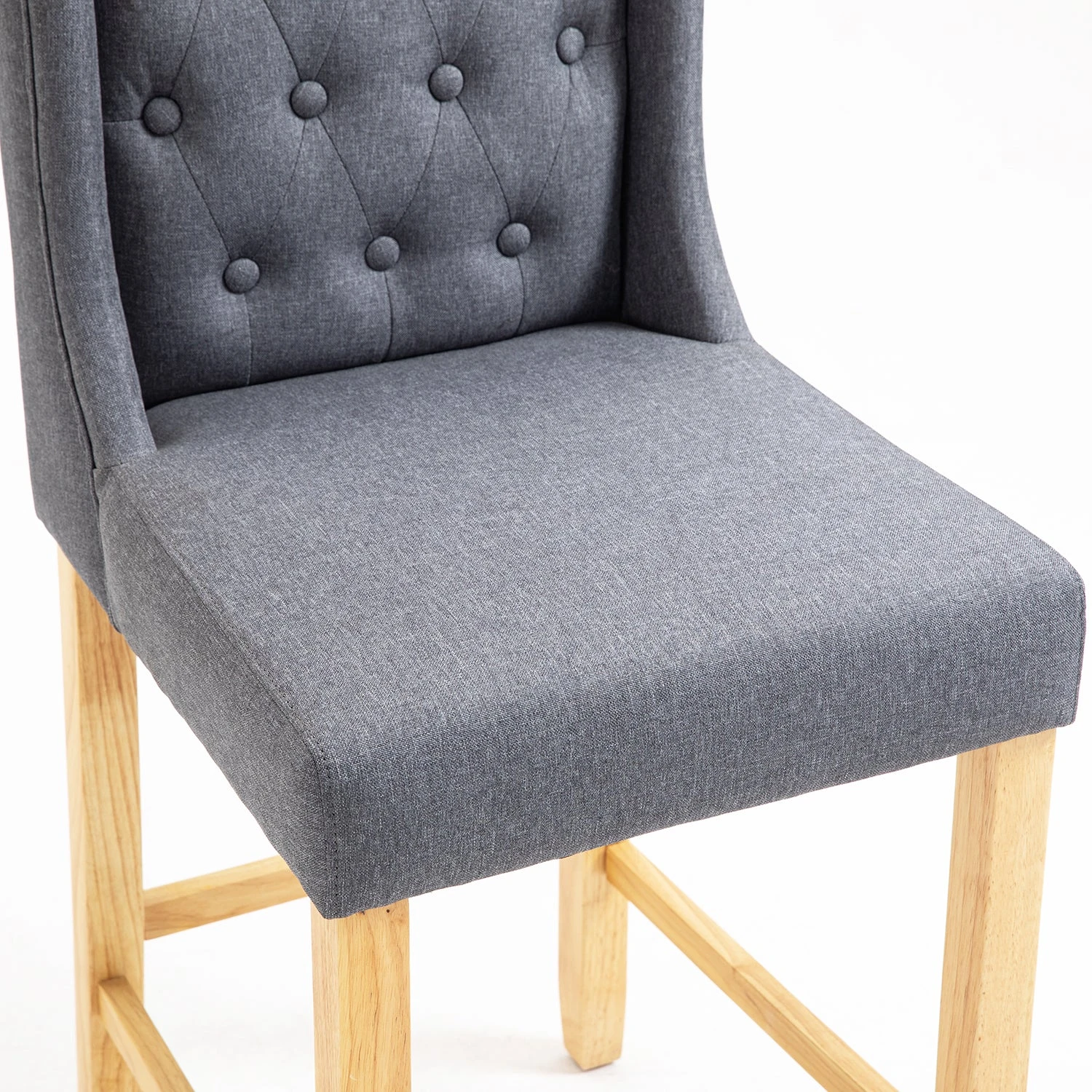 Harbury Light Grey Linen Set of 2 Buttoned Bar Stools β Classic Tufted Back 65cm Kitchen Chairs 10 Harbury Light Grey Linen Set of 2 Buttoned Bar Stools β Classic Tufted Back 65cm Kitchen Chairs - Image 10