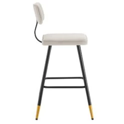 Charlecote Set Of 2 Champagne Colour Velvet Upholstered Bar Stools 16 Charlecote Set Of 2 Champagne Colour Velvet Upholstered Bar Stools -Daals Store BCH 2127 CHAMP VEL 2P WB5