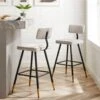 Charlecote Set Of 2 Champagne Colour Velvet Upholstered Bar Stools 25 Charlecote Set Of 2 Champagne Colour Velvet Upholstered Bar Stools -Daals Store BCH 2127 CHAMP VEL 2P main