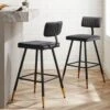 Charlecote Set Of 2 Dark Grey Velvet Upholstered Bar Stools -Daals Store BCH 2127 DARKGREY VEL 2P main