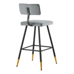 Charlecote Set Of 2 Light Grey Fabric Upholstered Bar Stools 15 Charlecote Set Of 2 Light Grey Fabric Upholstered Bar Stools -Daals Store BCH 2127 LIGHTGREY FAB 2P WB4