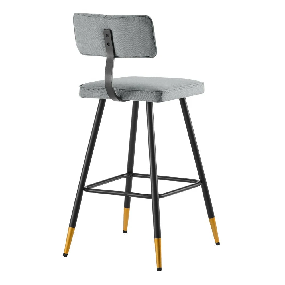 Charlecote Set Of 2 Light Grey Fabric Upholstered Bar Stools 6 Charlecote Set Of 2 Light Grey Fabric Upholstered Bar Stools - Image 6