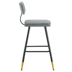 Charlecote Set Of 2 Light Grey Fabric Upholstered Bar Stools 16 Charlecote Set Of 2 Light Grey Fabric Upholstered Bar Stools -Daals Store BCH 2127 LIGHTGREY FAB 2P WB5