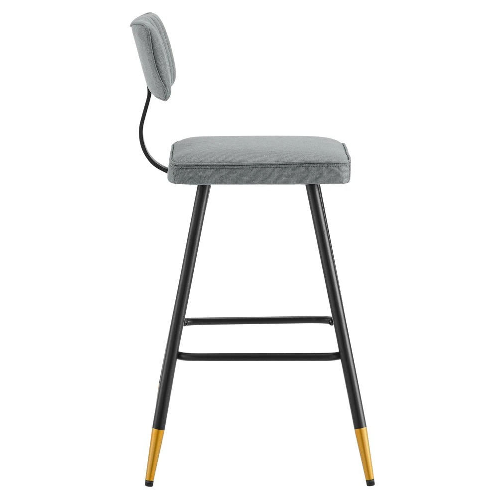 Charlecote Set Of 2 Light Grey Fabric Upholstered Bar Stools 7 Charlecote Set Of 2 Light Grey Fabric Upholstered Bar Stools - Image 7