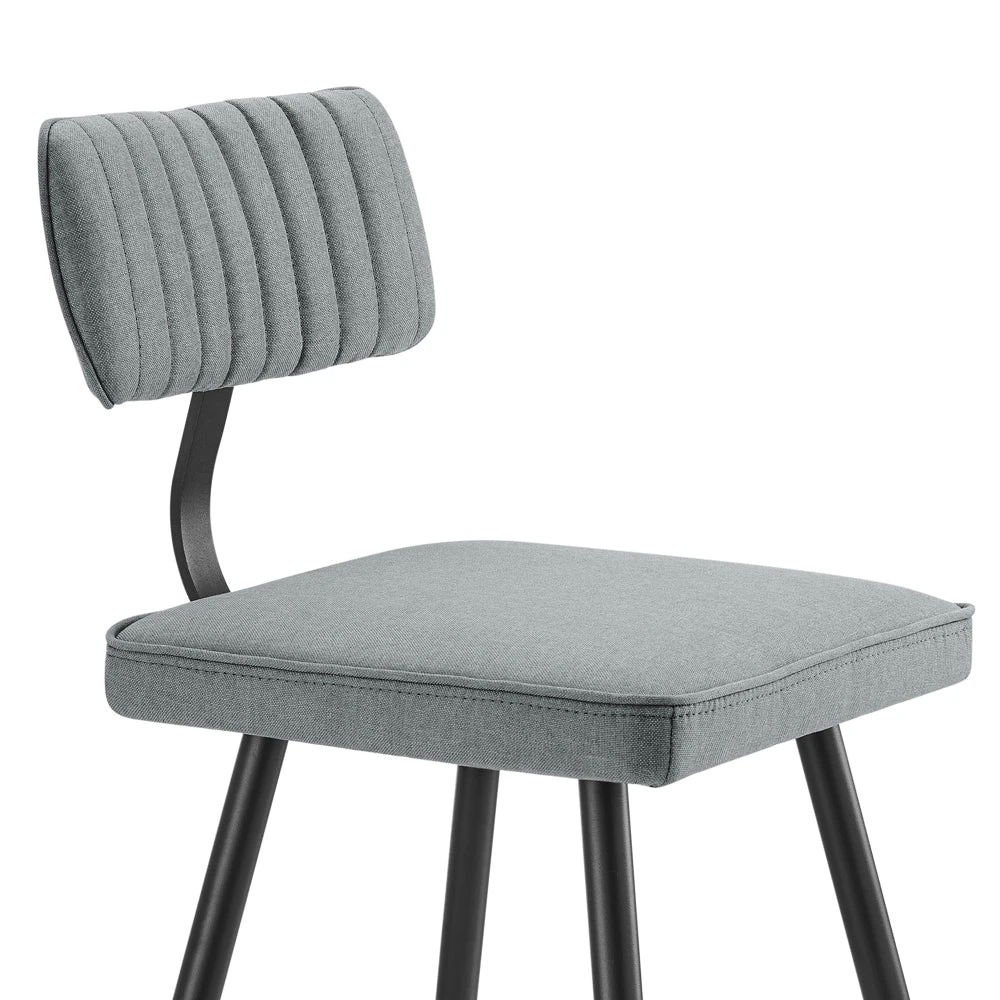 Charlecote Set Of 2 Light Grey Fabric Upholstered Bar Stools 8 Charlecote Set Of 2 Light Grey Fabric Upholstered Bar Stools - Image 8