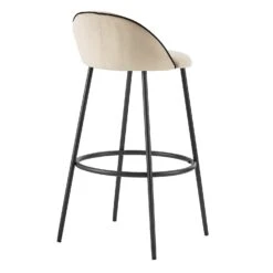 Barton Set Of 2 Champagne Velvet Upholstered Bar Stools With Contrast Piping 15 Barton Set Of 2 Champagne Velvet Upholstered Bar Stools With Contrast Piping -Daals Store BCH 2129 CHAMP VEL 2P WB5