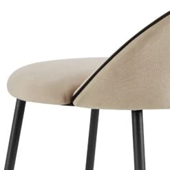 Barton Set Of 2 Champagne Velvet Upholstered Bar Stools With Contrast Piping 16 Barton Set Of 2 Champagne Velvet Upholstered Bar Stools With Contrast Piping -Daals Store BCH 2129 CHAMP VEL 2P detail1