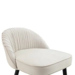 Miyae Set Of 2 Pleated Champagne Beige Velvet Upholstered Counter Stools -Daals Store BCH 2148 CHAMP VEL 2P detail1