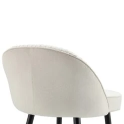 Miyae Set Of 2 Pleated Champagne Beige Velvet Upholstered Counter Stools -Daals Store BCH 2148 CHAMP VEL 2P detail2