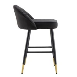 Miyae Set of 2 Charcoal Velvet Counter Stools β Hand-Pleated Luxe Dining Seats with Gold Tipped Legs 18 Miyae Set of 2 Charcoal Velvet Counter Stools β Hand-Pleated Luxe Dining Seats with Gold Tipped Legs -Daals Store BCH 2148 CHARCOAL VEL 2P WB5