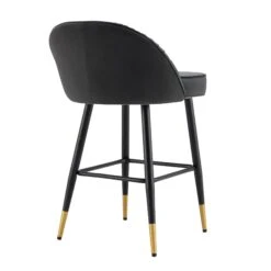 Miyae Set of 2 Charcoal Velvet Counter Stools β Hand-Pleated Luxe Dining Seats with Gold Tipped Legs 19 Miyae Set of 2 Charcoal Velvet Counter Stools β Hand-Pleated Luxe Dining Seats with Gold Tipped Legs -Daals Store BCH 2148 CHARCOAL VEL 2P WB6