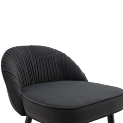 Miyae Set of 2 Charcoal Velvet Counter Stools β Hand-Pleated Luxe Dining Seats with Gold Tipped Legs 20 Miyae Set of 2 Charcoal Velvet Counter Stools β Hand-Pleated Luxe Dining Seats with Gold Tipped Legs -Daals Store BCH 2148 CHARCOAL VEL 2P detail1