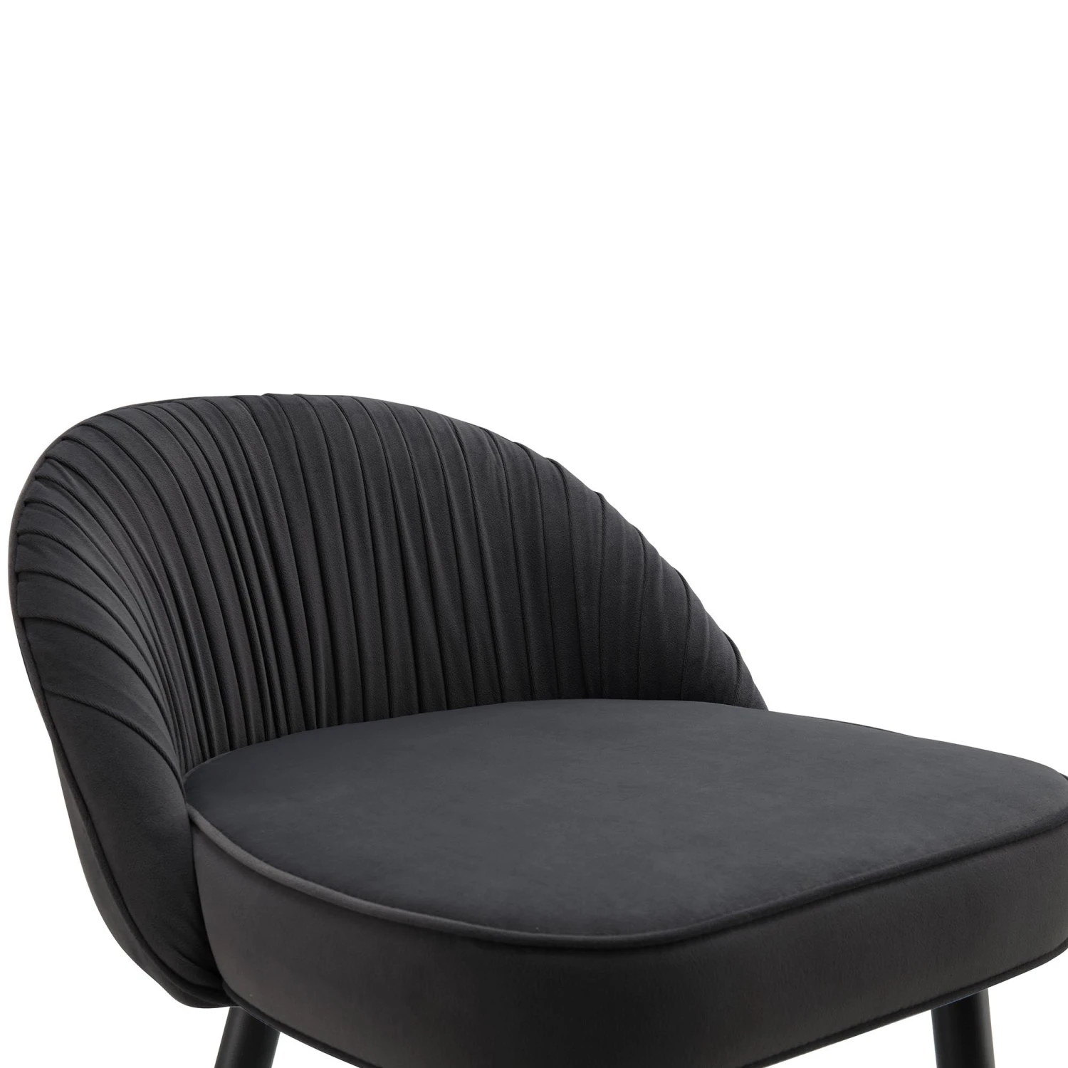 Miyae Set of 2 Charcoal Velvet Counter Stools β Hand-Pleated Luxe Dining Seats with Gold Tipped Legs 9 Miyae Set of 2 Charcoal Velvet Counter Stools β Hand-Pleated Luxe Dining Seats with Gold Tipped Legs - Image 9