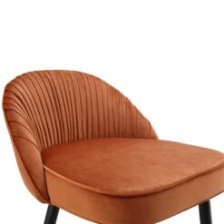 Miyae Set Of 2 Pleated Burnt Orange Velvet Upholstered Counter Stools 20 Miyae Set Of 2 Pleated Burnt Orange Velvet Upholstered Counter Stools -Daals Store BCH 2148 ORANGE VEL 2P detail1