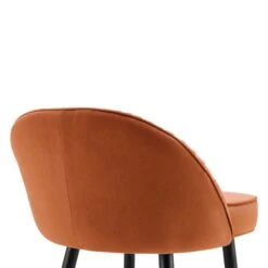 Miyae Set Of 2 Pleated Burnt Orange Velvet Upholstered Counter Stools 21 Miyae Set Of 2 Pleated Burnt Orange Velvet Upholstered Counter Stools -Daals Store BCH 2148 ORANGE VEL 2P detail2