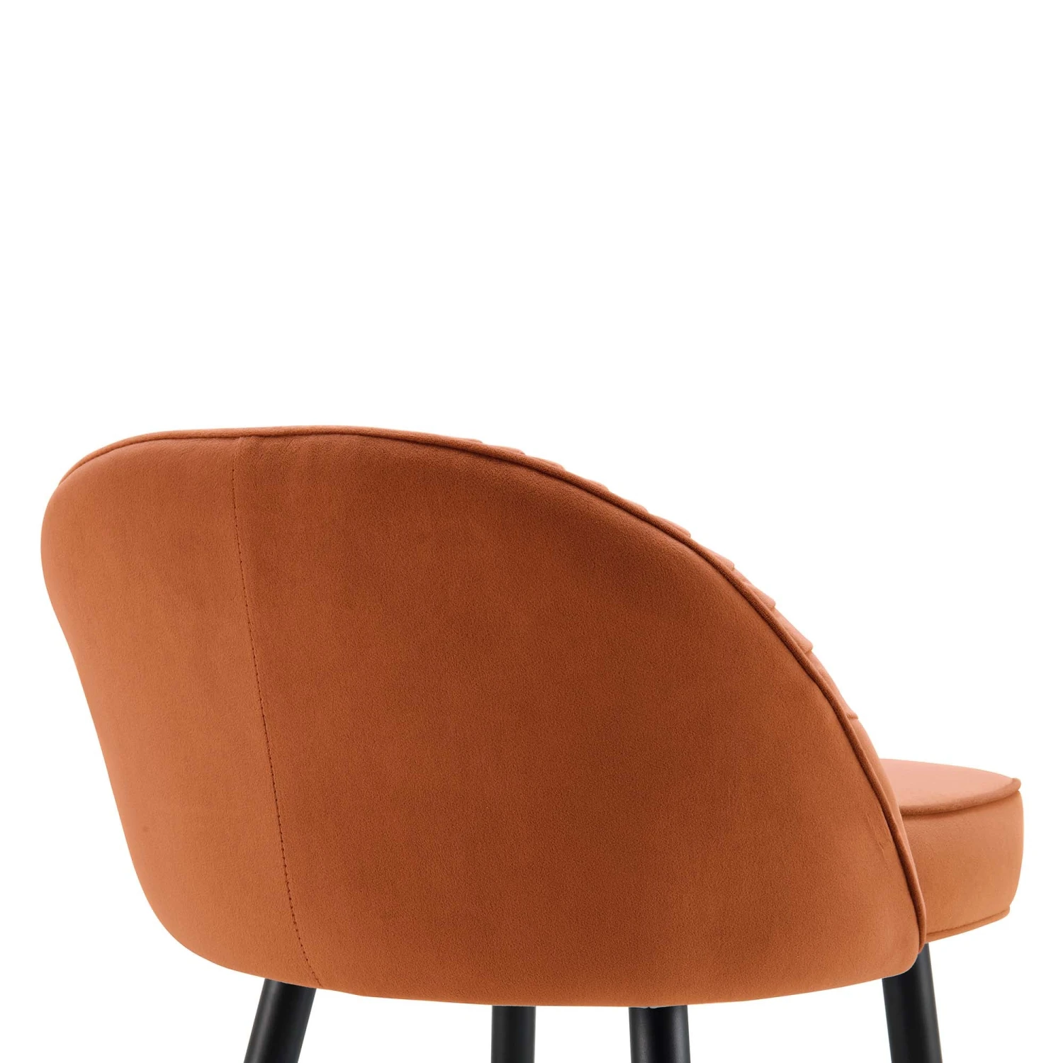 Miyae Set Of 2 Pleated Burnt Orange Velvet Upholstered Counter Stools 10 Miyae Set Of 2 Pleated Burnt Orange Velvet Upholstered Counter Stools - Image 10