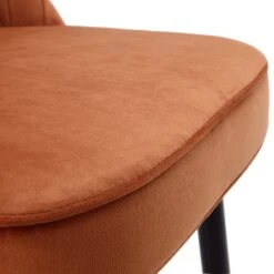 Miyae Set Of 2 Pleated Burnt Orange Velvet Upholstered Counter Stools 23 Miyae Set Of 2 Pleated Burnt Orange Velvet Upholstered Counter Stools -Daals Store BCH 2148 ORANGE VEL 2P detail4