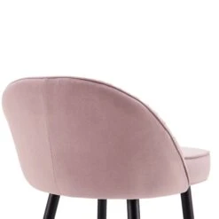 Miyae Set of 2 Pale Pink Velvet Pleated Counter Stools – Luxury Kitchen Chairs with Gold Accents -Daals Store BCH 2148 PINK VEL 2P detail2