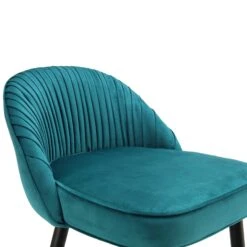 Miyae Set Of 2 Pleated Teal Velvet Upholstered Counter Stools 20 Miyae Set Of 2 Pleated Teal Velvet Upholstered Counter Stools -Daals Store BCH 2148 TEAL VEL 2P detail1