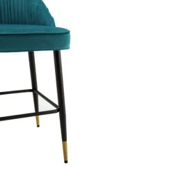 Miyae Set Of 2 Pleated Teal Velvet Upholstered Counter Stools 22 Miyae Set Of 2 Pleated Teal Velvet Upholstered Counter Stools -Daals Store BCH 2148 TEAL VEL 2P detail3