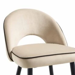 Oakley Champagne Velvet Counter Stools (Set of 2) – Curved Back with Contrast Piping -Daals Store BCH 2155 CHAMP VEL 2P detail1