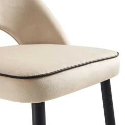 Oakley Champagne Velvet Counter Stools (Set of 2) – Curved Back with Contrast Piping -Daals Store BCH 2155 CHAMP VEL 2P detail2