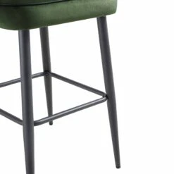 Oakley Set of 2 Dark Green Velvet Counter Stools - Curved Back with Contrast Piping -Daals Store BCH 2155 DARKGREEN VEL 2P detail3