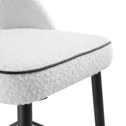 Oakley Set Of 2 White Boucle Upholstered Counter Stools With Contrast Piping -Daals Store BCH 2155 WHITE BOUCLE 2P detail2