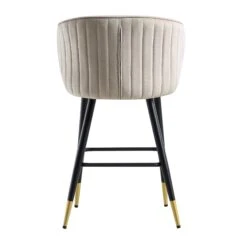 Langham Set Of 2 Champagne Velvet Upholstered Carver Counter Stools 23 Langham Set Of 2 Champagne Velvet Upholstered Carver Counter Stools -Daals Store BCH 2170 CHAMP VEL 2P WB7