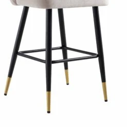 Langham Set Of 2 Champagne Velvet Upholstered Carver Counter Stools 27 Langham Set Of 2 Champagne Velvet Upholstered Carver Counter Stools -Daals Store BCH 2170 CHAMP VEL 2P detail4