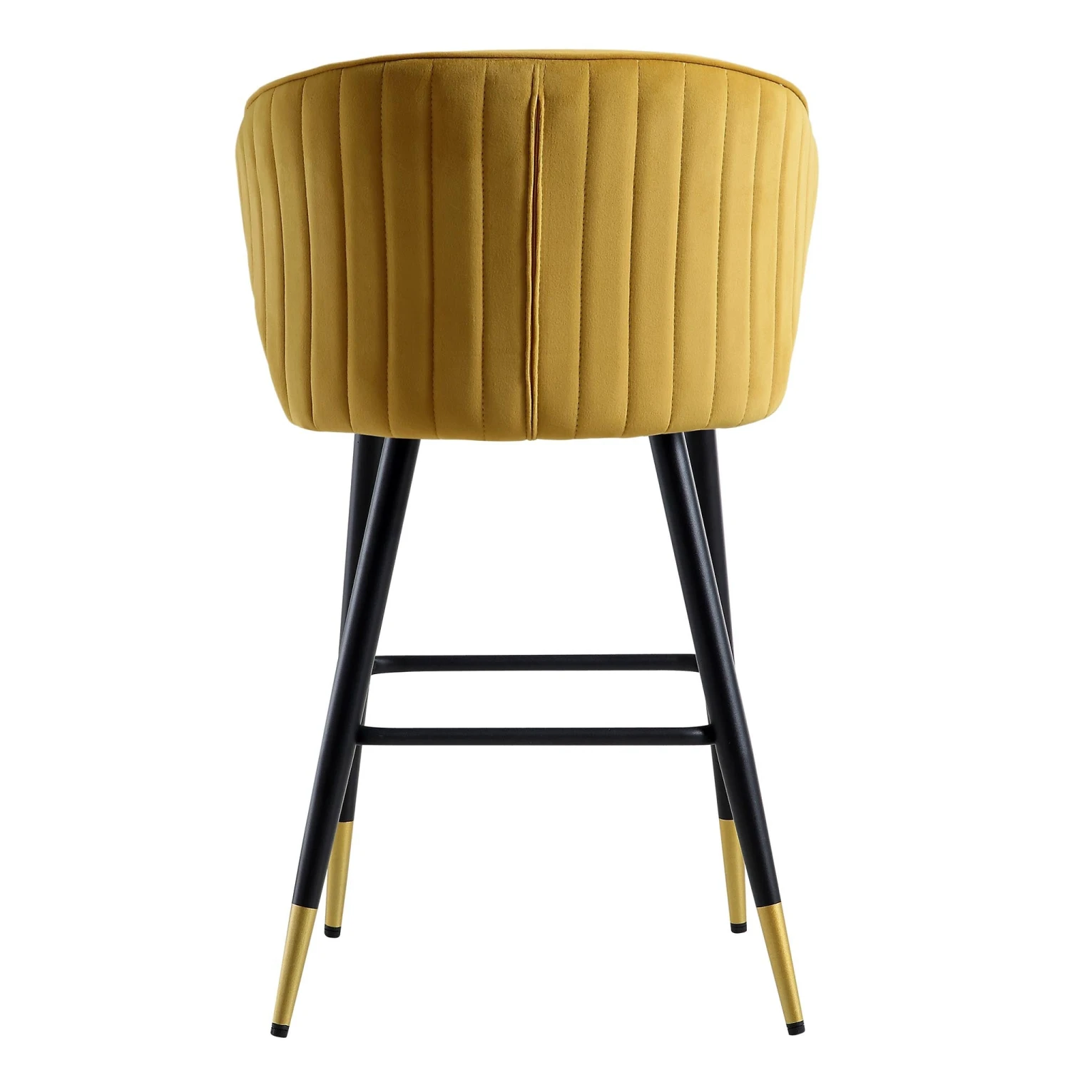 Langham Set Of 2 Mustard Velvet Upholstered Carver Counter Stools 10 Langham Set Of 2 Mustard Velvet Upholstered Carver Counter Stools - Image 10