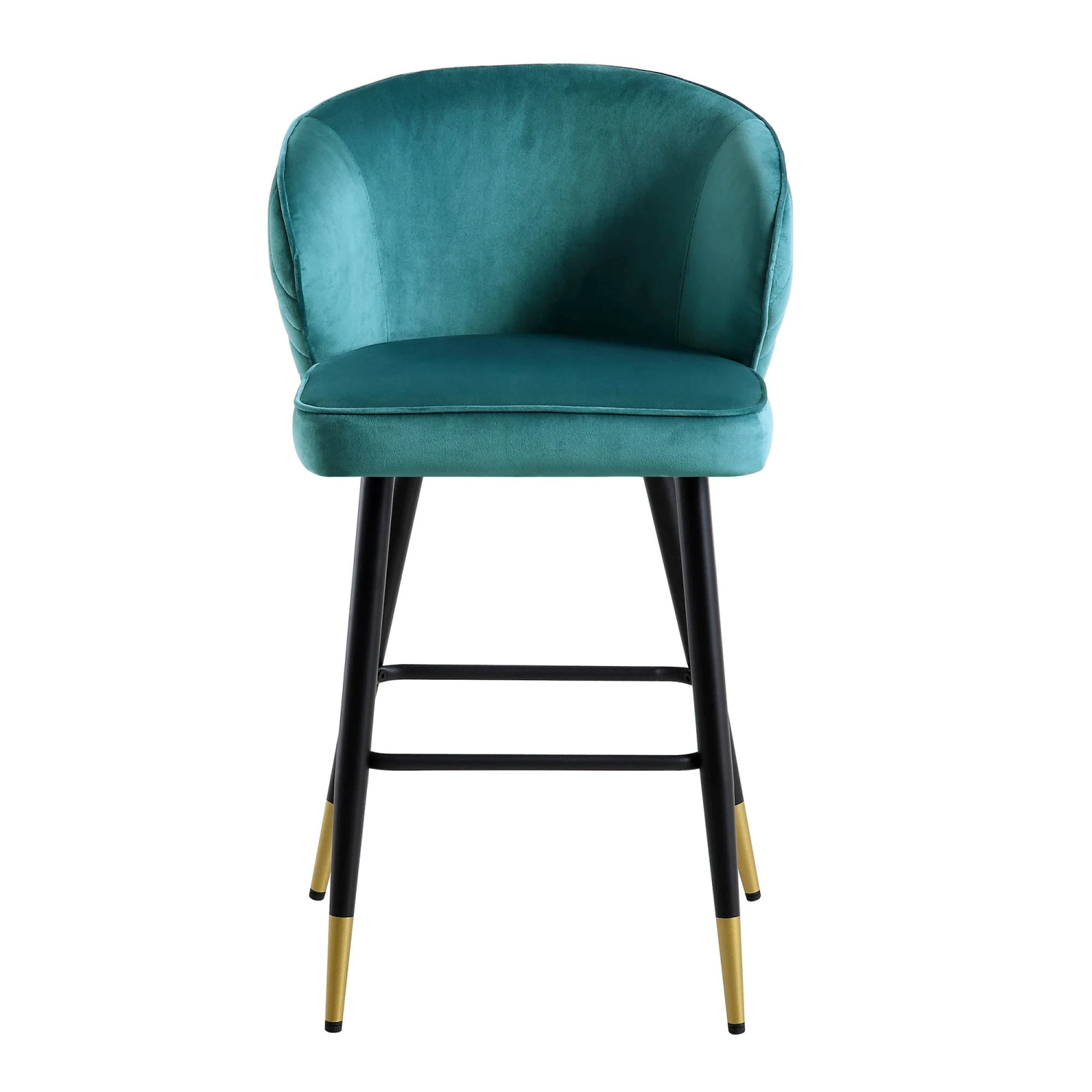 Langham Set Of 2 Teal Velvet Upholstered Carver Counter Stools 4 Langham Set Of 2 Teal Velvet Upholstered Carver Counter Stools - Image 4