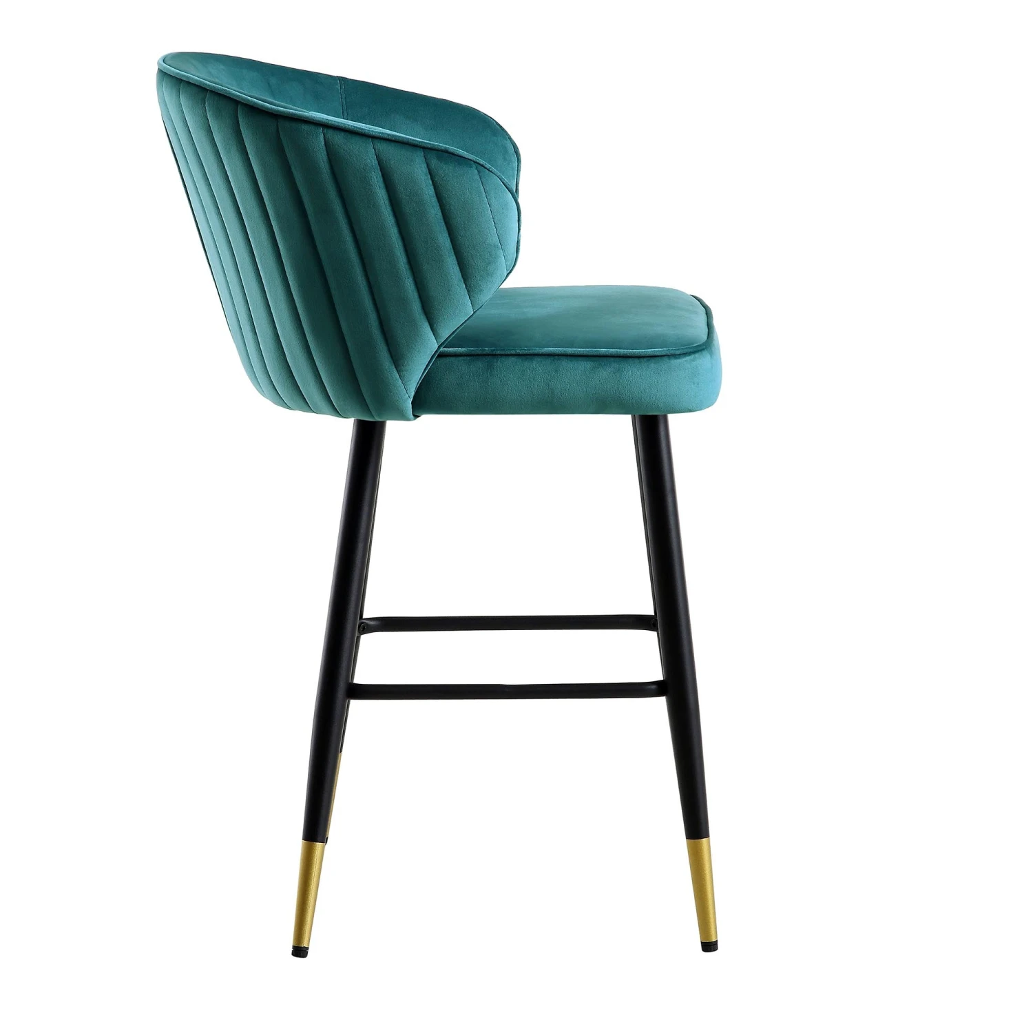 Langham Set Of 2 Teal Velvet Upholstered Carver Counter Stools 8 Langham Set Of 2 Teal Velvet Upholstered Carver Counter Stools - Image 8
