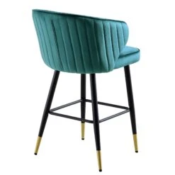 Langham Set Of 2 Teal Velvet Upholstered Carver Counter Stools 22 Langham Set Of 2 Teal Velvet Upholstered Carver Counter Stools -Daals Store BCH 2170 TEAL VEL 2P WB6