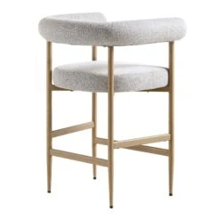 Fulbourn Beige Woven Counter Stool – Tubular Wrap-Around Back with Natural Wood Effect Legs -Daals Store BCH 2171 BEIGE WOV NAT WB4