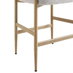 Fulbourn Beige Woven Counter Stool – Tubular Wrap-Around Back with Natural Wood Effect Legs -Daals Store BCH 2171 BEIGE WOV NAT detail4