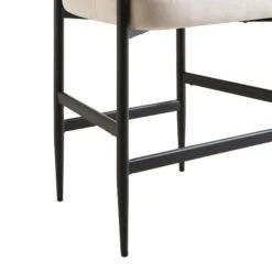 Fulbourn Champagne Velvet Counter Stool with Matte Black Legs – Tubular Wrap-Around Design -Daals Store BCH 2171 CHAMP VEL BLACK detail4