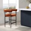Fulbourn Rust Velvet Counter Stool With Black Legs 27 Fulbourn Rust Velvet Counter Stool With Black Legs -Daals Store BCH 2171 RUST VEL BLACK main